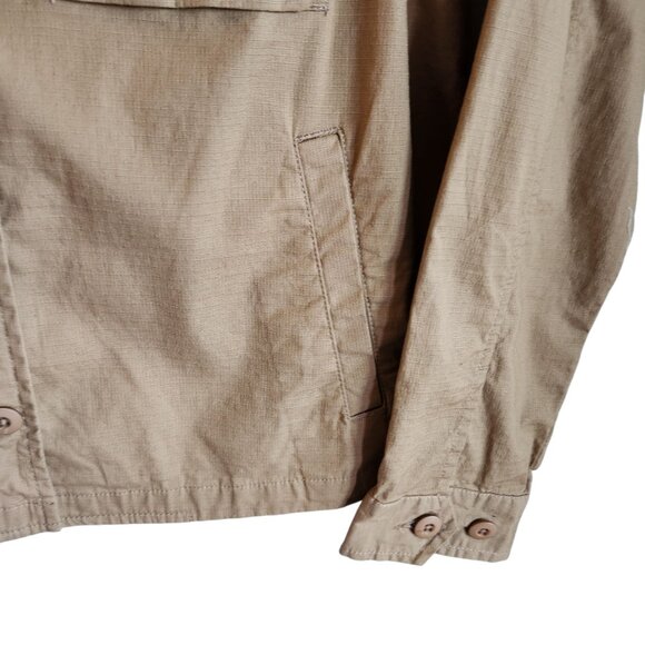 Vuori Jacket Small Tan Women's Ripstop Shacket Shirt Pockets Buttons - Picture 4 of 10